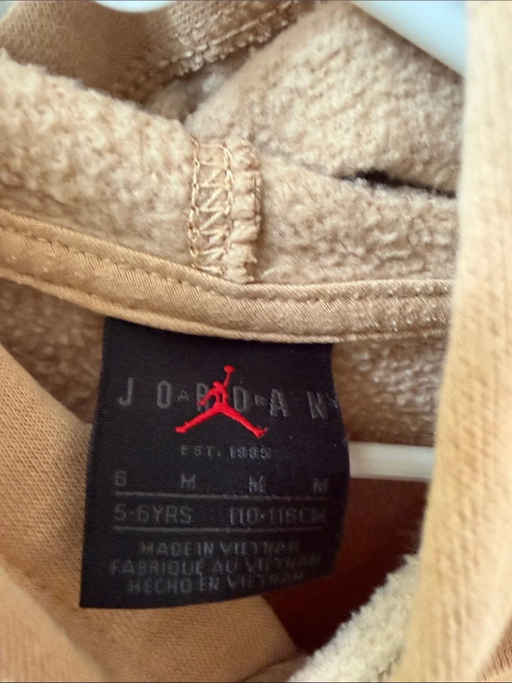 Jordan Tan Pullover Hoodie with Black and White Jumpman